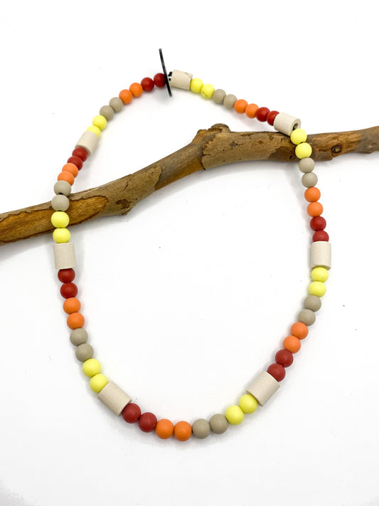 EM-Keramik Halsband aus Acrylperlen "Sunset Dream“