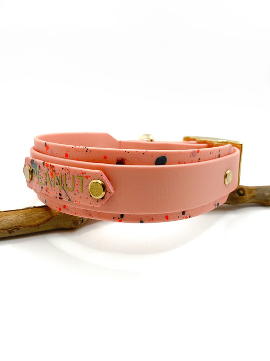 BioThane Sprinkle Halsband Modell "Roségold"